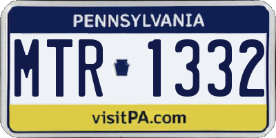 PA license plate MTR1332