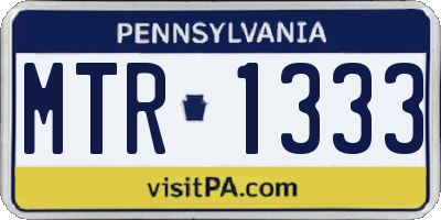 PA license plate MTR1333