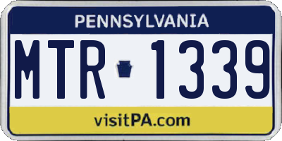 PA license plate MTR1339
