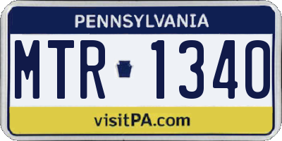 PA license plate MTR1340