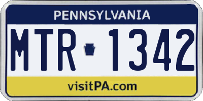 PA license plate MTR1342