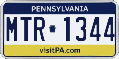 PA license plate MTR1344