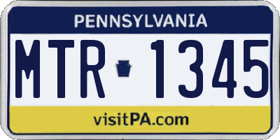PA license plate MTR1345