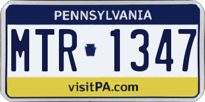PA license plate MTR1347