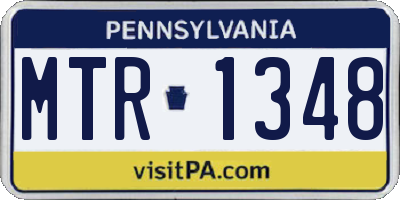 PA license plate MTR1348