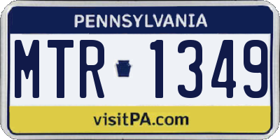 PA license plate MTR1349