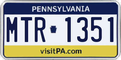 PA license plate MTR1351