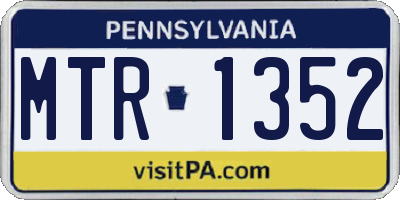 PA license plate MTR1352