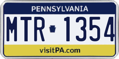 PA license plate MTR1354