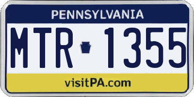 PA license plate MTR1355