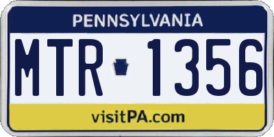 PA license plate MTR1356