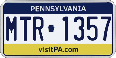 PA license plate MTR1357