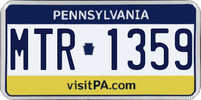 PA license plate MTR1359