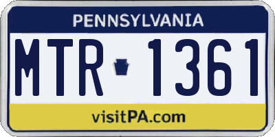 PA license plate MTR1361