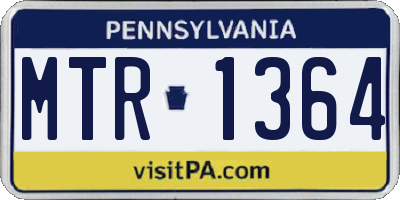 PA license plate MTR1364