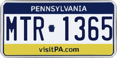 PA license plate MTR1365