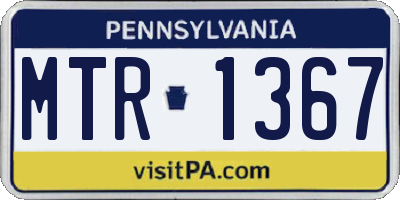 PA license plate MTR1367