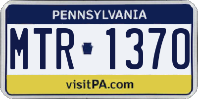 PA license plate MTR1370
