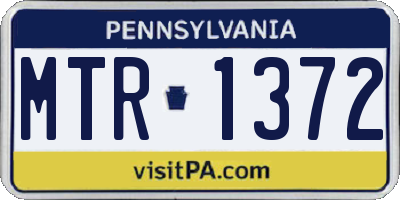 PA license plate MTR1372