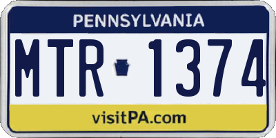 PA license plate MTR1374