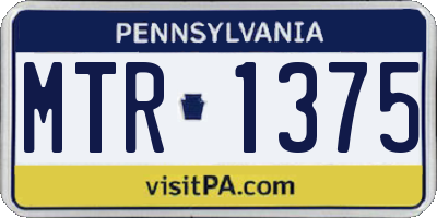 PA license plate MTR1375
