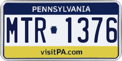 PA license plate MTR1376