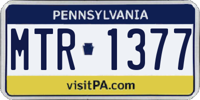 PA license plate MTR1377