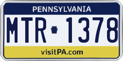 PA license plate MTR1378