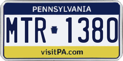 PA license plate MTR1380
