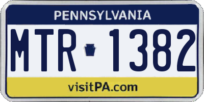 PA license plate MTR1382