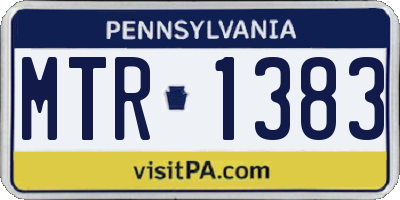 PA license plate MTR1383