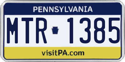 PA license plate MTR1385