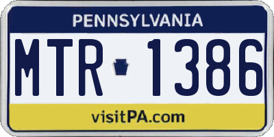 PA license plate MTR1386