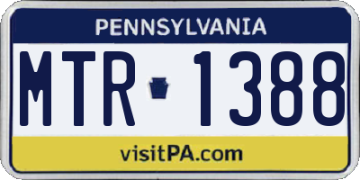 PA license plate MTR1388