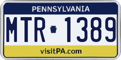PA license plate MTR1389