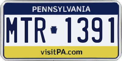 PA license plate MTR1391