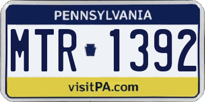 PA license plate MTR1392