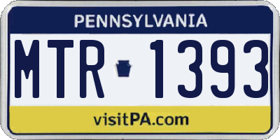 PA license plate MTR1393