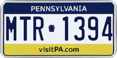 PA license plate MTR1394