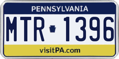 PA license plate MTR1396