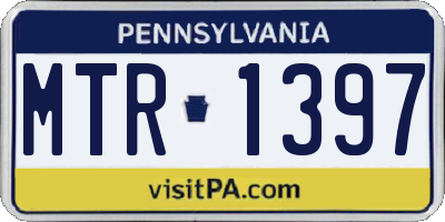 PA license plate MTR1397