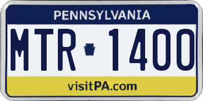 PA license plate MTR1400