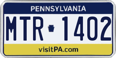 PA license plate MTR1402