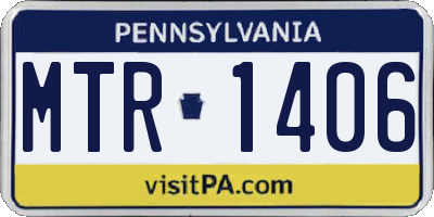 PA license plate MTR1406