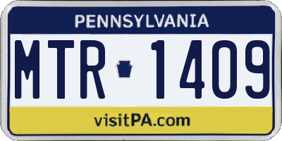 PA license plate MTR1409