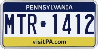 PA license plate MTR1412