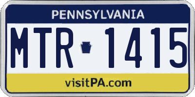 PA license plate MTR1415