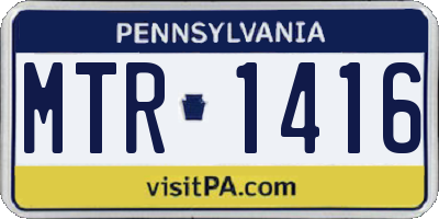 PA license plate MTR1416
