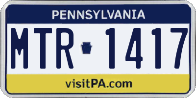 PA license plate MTR1417