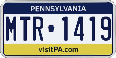 PA license plate MTR1419